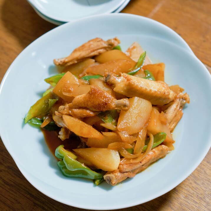 鶏手羽中と大根のコチュジャン煮【朝鮮・主菜】